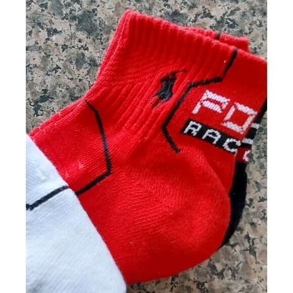 Polo Ralph Lauren Mens Classic Sport Racing Print Socks White Red Asst Sz 10-13 - Picture 7 of 10